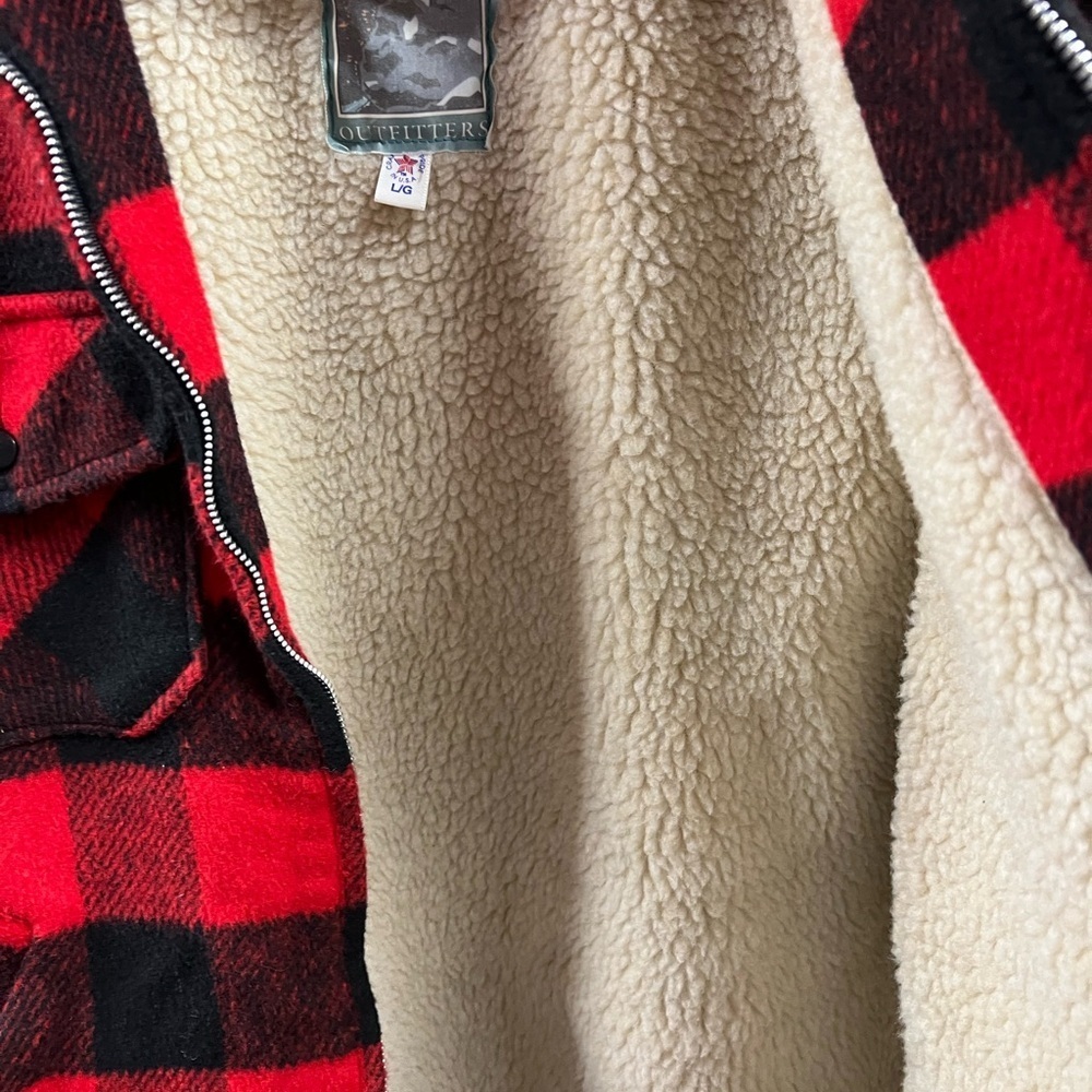 Canyon Guide Red and Black Plaid Men's Heavy Lined Jacket Sz L - Picture 6 of 11
